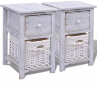 Bedside tables 2 pcs wooden white - Night Stand