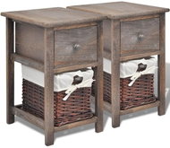 Noční stolky 2 ks dřevěné hnědé - Night Stand