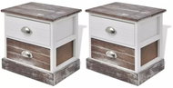 Bedside tables 2 pcs brown and white - Night Stand