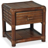 Noční stolek 45 x 45 x 40 cm bambus tmavě hnědý - Noční stolek