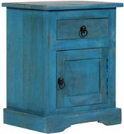 Noční stolek z masivního mangovníkového dřeva 40x30x50 cm modrý - Noční stolek