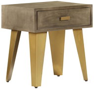 Noční stolek 45 x 35 x 48 cm masivní mangovník a litina - Noční stolek