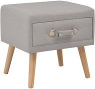 Noční stolek šedý 40 x 35 x 40 cm textil - Noční stolek