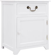 Noční stolek bílý 40 x 30 x 50 cm dřevo pavlovnie - Noční stolek