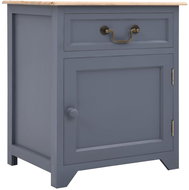 Noční stolek šedý a hnědý 40 x 30 x 50 cm dřevo pavlovnie - Noční stolek