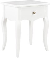 Noční stolek bílý 40 x 30 x 50 cm masivní borové dřevo - Noční stolek