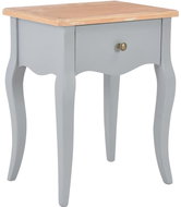 Noční stolek šedý a hnědý 40 x 30 x 50 cm masivní borové dřevo - Noční stolek