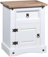 Bedside table Mexican pine Corona white 53x39x67 cm - Night Stand