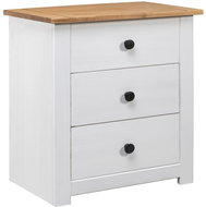 Noční stolek bílý 46x40x57 cm borovice řada Panama - Night Stand