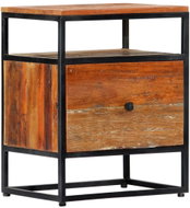 Noční stolek 40 x 30 x 50 cm masivní recyklované dřevo a ocel - Night Stand