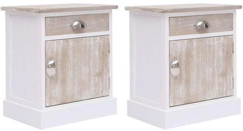 Noční stolky 2 ks 38 x 28 x 45 cm dřevo pavlovnie - Night Stand - Main image