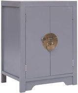 Noční stolek šedý 38 x 28 x 52 cm dřevo pavlovnie - Night Stand