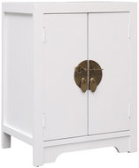 Noční stolek bílý 38 x 28 x 52 cm dřevo pavlovnie - Night Stand