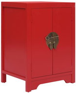Noční stolek červený 38 x 28 x 52 cm dřevo pavlovnie - Night Stand
