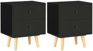Bedside tables 2 pcs black 40 x 30 x 50 cm solid pine wood - Night Stand