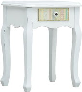 Noční stolek bílý 40 x 30 x 50,5 cm dřevo - Noční stolek