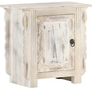 Noční stolek bílý 50 x 30 x 50 cm masivní mangovníkové dřevo - Noční stolek