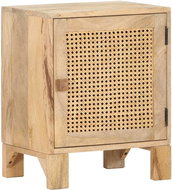 Noční stolek 40x30x50 cm masivní mangovník a přírodní rákos - Noční stolek
