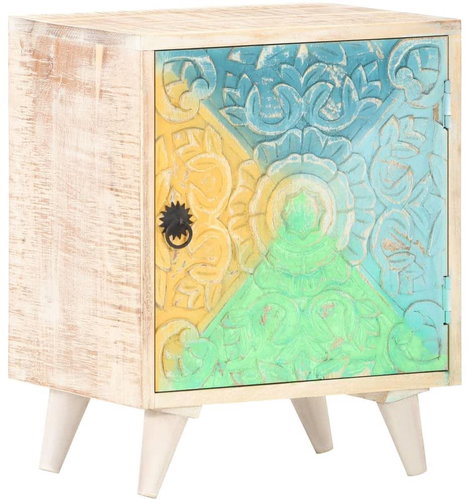 Vyřezávaný noční stolek 40 x 30 x 50 cm masivní akáciové dřevo - Night Stand - Main image