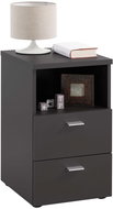 FMD Noční stolek se 2 zásuvkami a otevřenou poličkou černý - Night Stand
