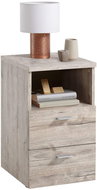 FMD Noční stolek se 2 zásuvkami a otevřenou poličkou pískový dub - Noční stolek