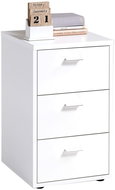 FMD Noční stolek se 3 zásuvkami bílý - Night Stand