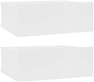 Nástenné nočné stolíky, 2 ks, biele, 40 x 30 x 15 cm, drevotrieska - Nočný stolík