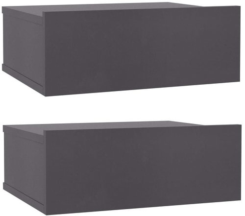 Nástěnné noční stolky 2 ks šedé 40 x 30 x 15 cm dřevotříska - Night Stand - Main image