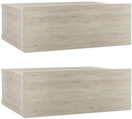Wall bedside tables 2 pcs oak sonoma 40x30x15 cm chipboard - Night Stand