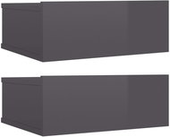 Nástěnné noční stolky 2 ks lesklé šedé 40x30x15 cm dřevotříska - Noční stolek