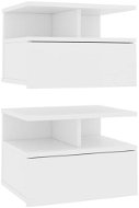 Nástenné nočné stolíky 2 ks biele 40 × 31 × 27 cm drevotrieska - Nočný stolík