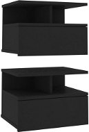 Nástěnné noční stolky 2 ks černé 40 x 31 x 27 cm dřevotříska - Noční stolek