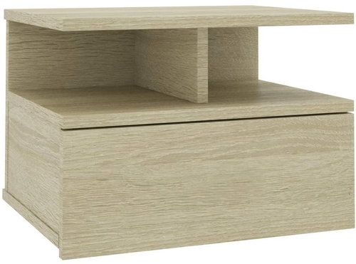 Nástěnný noční stolek dub sonoma 40 x 31 x 27 cm dřevotříska - Night Stand - Main image