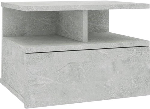 Nástěnný noční stolek beronově šedý 40 x 31 x 27 cm dřevotříska - Night Stand - Main image