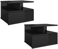 Nástěnné noční stolky 2 ks lesklé černé 40x31x27 cm dřevotříska - Noční stolek