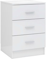 White high gloss bedside table 38 x 35 x 56 cm chipboard - Night Stand