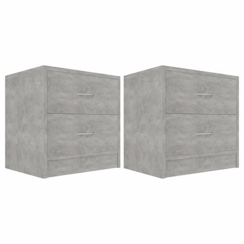 Noční stolky 2 ks betonově šedé 40 x 30 x 40 cm dřevotříska - Night Stand - Main image