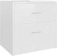 Noční stolek bílý s vysokým leskem 40 x 30 x 40 cm dřevotříska - Noční stolek