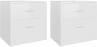 Noční stolky 2 ks bílé s vysokým leskem 40x30x40 cm dřevotříska - Night Stand