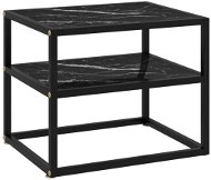 Cantilever table black 50x40x40 cm tempered glass 322854 - Console Table