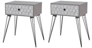 Bedside tables with drawer 2 pcs gray 276046 - Night Stand