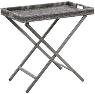 Folding table gray 80x45x75 cm polyratan - Side Table
