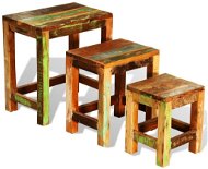 Sada hniezdových stolíkov 3 kusy vintage recyklované drevo - Odkladací stolík