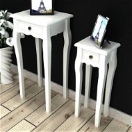 White telephone / side tables with drawer, 2 pieces of different sizes - Side Table