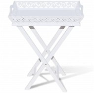 Biely stolík s podnosom na kvetináče - Odkladací stolík