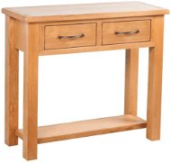 Console table 2 drawers 83x30x73 cm solid oak wood - Console Table