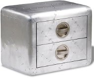 Aviation aluminum vintage side table with 2 drawers - Side Table