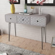 Side table with 3 drawers gray - Side Table