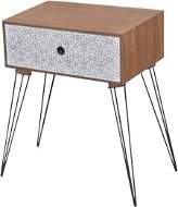 Noční stolek s 1 zásuvkou obdélníkový hnědý - Noční stolek
