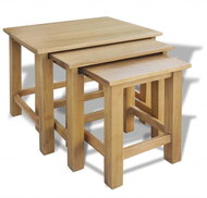 Nesting tables 3 pcs solid oak wood - Side Table